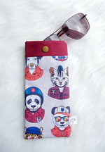 Etui à Lunettes Animaux Rigolos Bordeaux